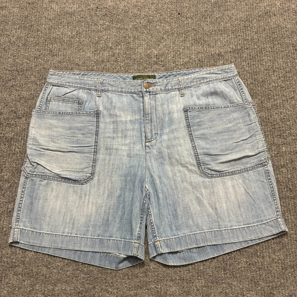 Lauren Jeans Co. Womens Shorts Size 18W Blue Denim Pockets Casual High Rise LRL